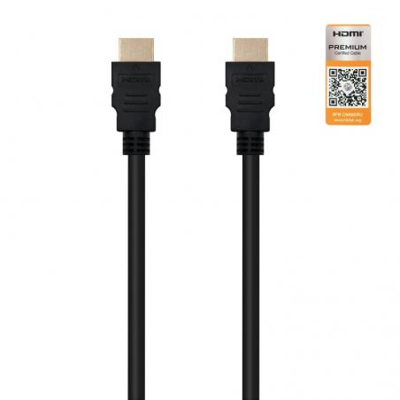 Cable HDMI 2.0 4K Nanocable 10.15.3600/ HDMI Macho - HDMI Macho/ 0.5m/ Certificado/ Negro - Imagen 2