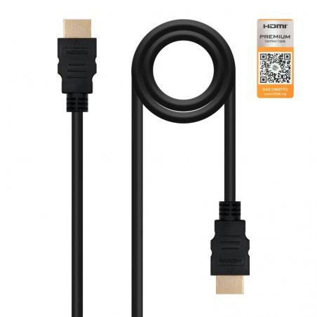 Cable HDMI 2.0 4K Nanocable 10.15.3601-L150/ HDMI Macho - HDMI Macho/ 1.5m/ Certificado/ Negro - Imagen 1