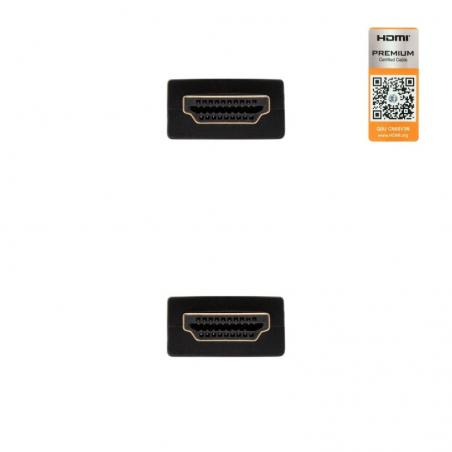 Cable HDMI 2.0 4K Nanocable 10.15.3602/ HDMI Macho - HDMI Macho/ 2m/ Certificado/ Negro - Imagen 3