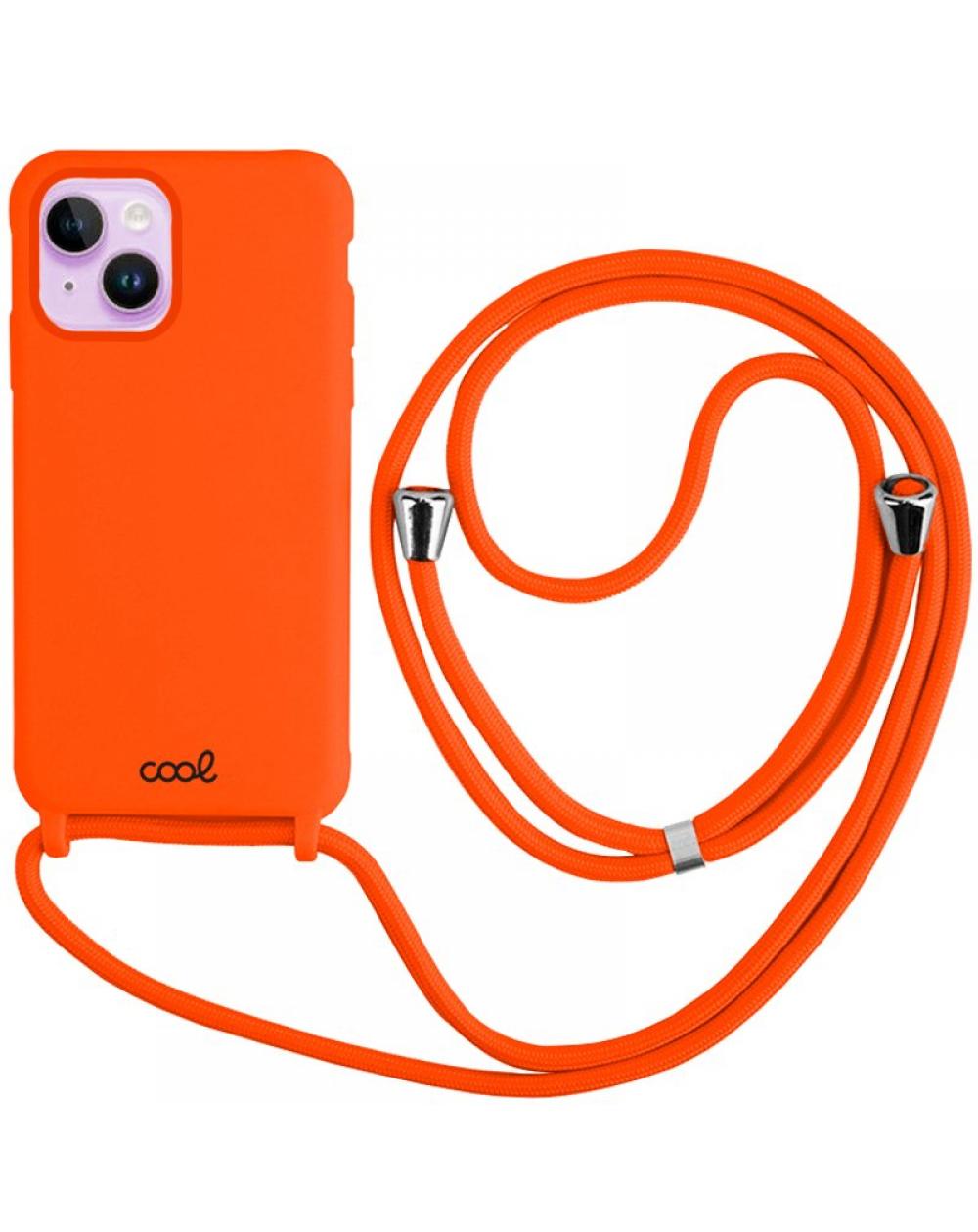 Carcasa COOL para iPhone 14 Cordón Liso Naranja