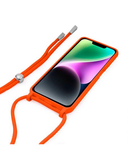 Carcasa COOL para iPhone 14 Cordón Liso Naranja