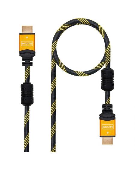 Cable HDMI 2.0 4K Nanocable 10.15.1602/ HDMI Macho - HDMI Macho/ 1.5m/ Negro/ Azul - Imagen 1