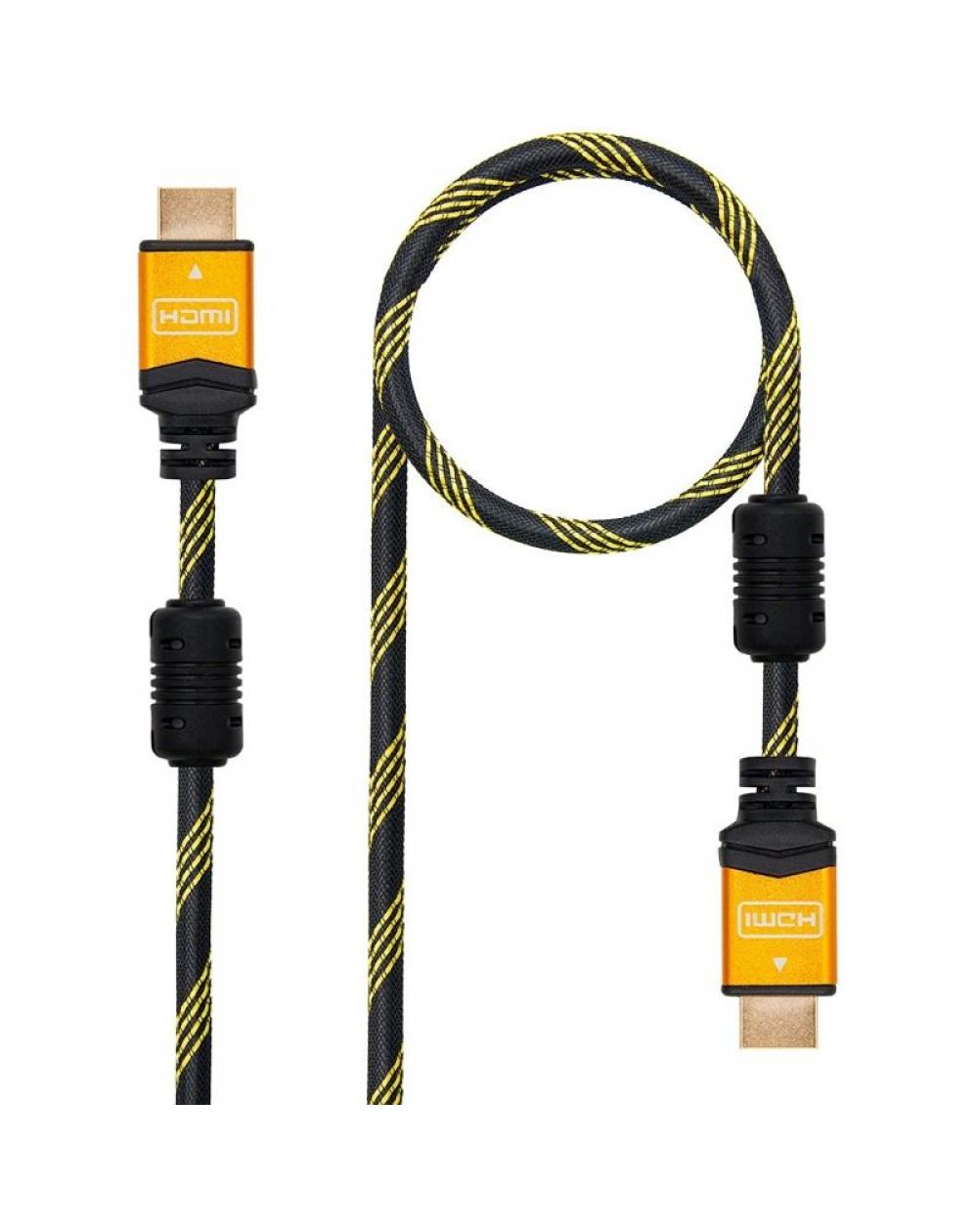 Cable HDMI 2.0 4K Nanocable 10.15.1602/ HDMI Macho - HDMI Macho/ 1.5m/ Negro/ Azul - Imagen 1