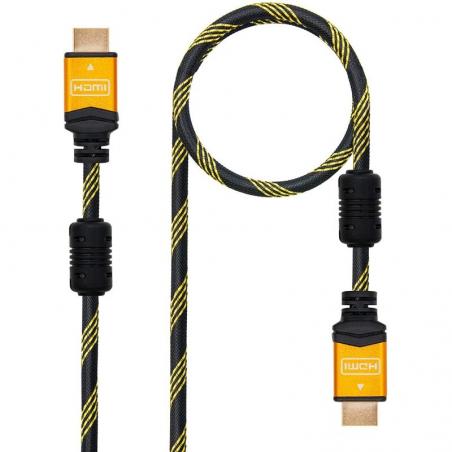 Cable HDMI 2.0 4K Nanocable 10.15.1602/ HDMI Macho - HDMI Macho/ 1.5m/ Negro/ Azul - Imagen 1