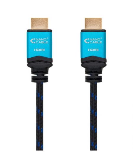 Cable HDMI 2.0 4K Nanocable 10.15.3705/ HDMI Macho - HDMI Macho/ 5m/ Negro/ Azul - Imagen 2