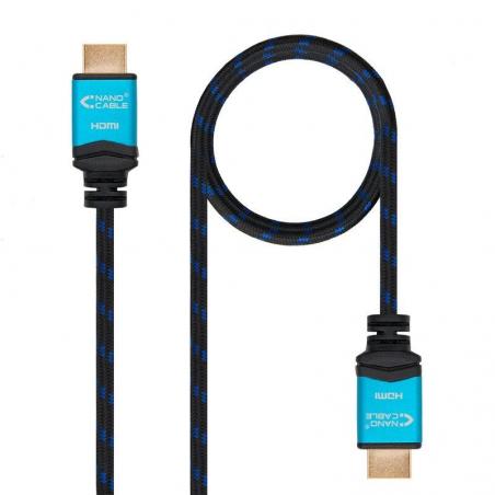 Cable HDMI 2.0 4K Nanocable 10.15.3710/ HDMI Macho - HDMI Macho/ 10m/ Negro/ Azul - Imagen 1