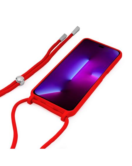 Carcasa COOL para iPhone 14 Pro Cordón Liso Rojo