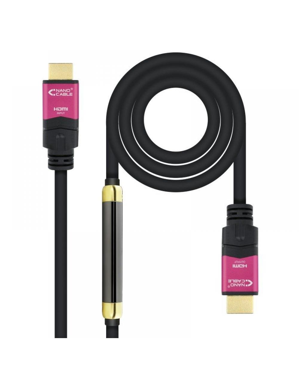 Cable HDMI Nanocable 10.15.3730/ HDMI Macho - HDMI Macho/ 30m/ Negro - Imagen 1