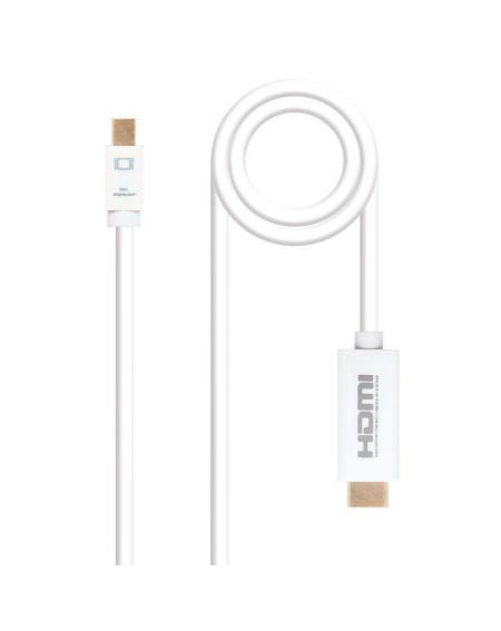 Cable Mini Displayport Nanocable 10.15.4002/ Mini Displayport Macho - HDMI Macho/ 2m/ Blanco - Imagen 1