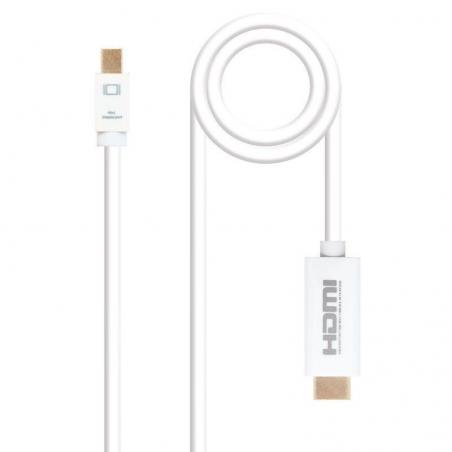 Cable Mini Displayport Nanocable 10.15.4002/ Mini Displayport Macho - HDMI Macho/ 2m/ Blanco - Imagen 1