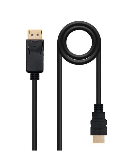 Cable Displayport Nanocable 10.15.4302/ Displayport Macho - HDMI Macho/ 2m/ Negro - Imagen 1