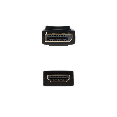 Cable Displayport Nanocable 10.15.4302/ Displayport Macho - HDMI Macho/ 2m/ Negro - Imagen 2