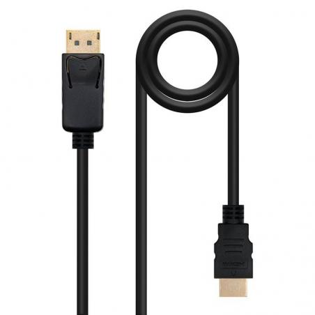 Cable Displayport Nanocable 10.15.4305/ Displayport Macho - HDMI Macho/ 5m/ Negro - Imagen 1