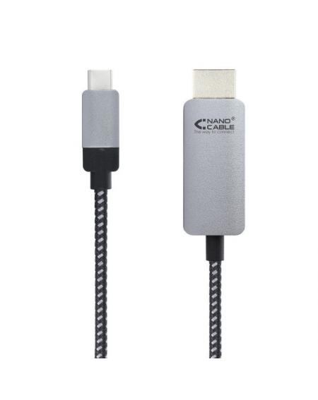 Cable Conversor Nanocable 10.15.5102/ USB Tipo-C Macho - HDMI Macho/ 1.8m/ Negro - Imagen 1