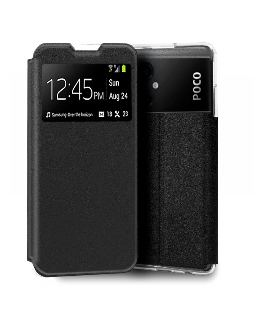 Funda COOL Flip Cover para Xiaomi Poco M5 Liso Negro