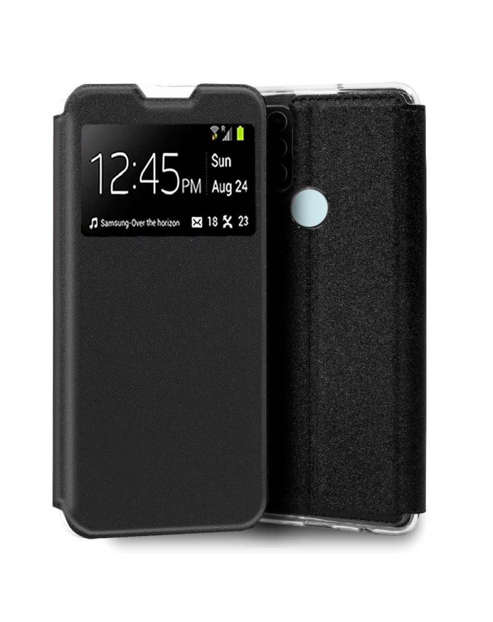 Funda COOL Flip Cover para ZTE Blade A52 Liso Negro