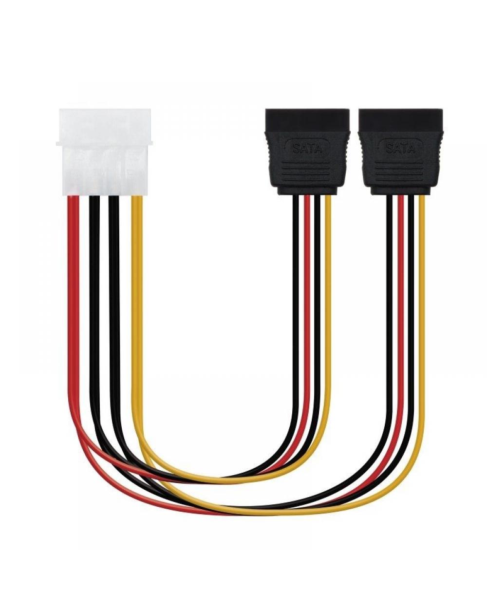 Cable Duplicador de Alimentación Nanocable 10.19.0101-OEM/ Molex Macho - 2x SATA Hembra/ 20cm - Imagen 1