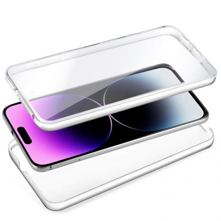 Funda COOL Silicona 3D para iPhone 14 Pro Max (Transparente Frontal + Trasera)