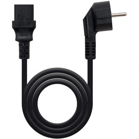 Cable Alimentación Nanocable 10.22.0103/ Schuko Macho - C13 Hembra/ 3m/ Negro - Imagen 2