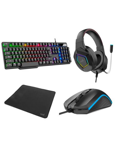 Teclado Pack Gaming USB Español + Auriculares + Ratón + Alfombrilla COOL Town