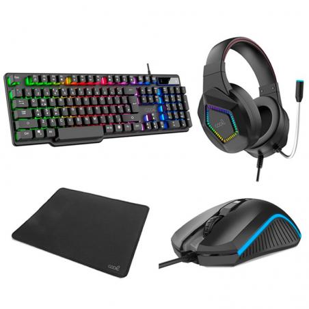 Teclado Pack Gaming USB Español + Auriculares + Ratón + Alfombrilla COOL Town