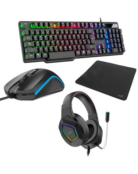 Teclado Pack Gaming USB Español + Auriculares + Ratón + Alfombrilla COOL Town