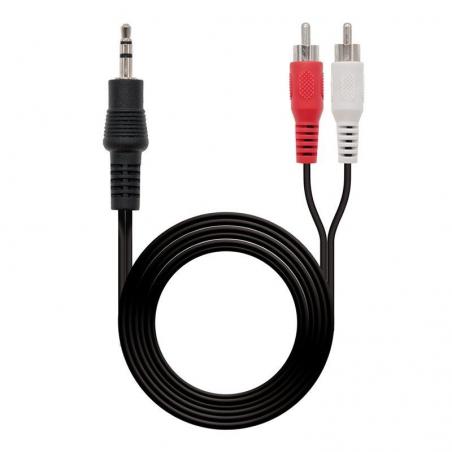 Cable Estéreo Nanocable 10.24.0310/ Jack 3.5 Macho - 2x RCA Macho/ 10m/ Negro - Imagen 1