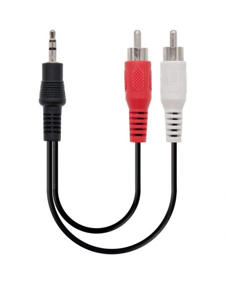 Cable Estéreo Nanocable 10.24.0310/ Jack 3.5 Macho - 2x RCA Macho/ 10m/ Negro - Imagen 2