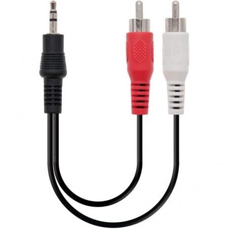 Cable Estéreo Nanocable 10.24.0310/ Jack 3.5 Macho - 2x RCA Macho/ 10m/ Negro - Imagen 2