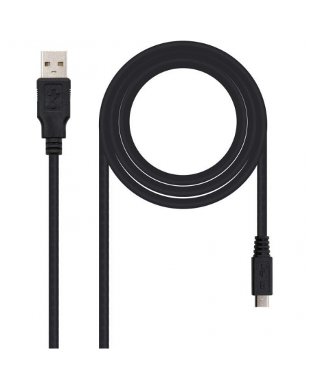 Cable USB 2.0 Nanocable 10.01.0503/ USB Macho - MicroUSB Macho/ 3m/ Negro - Imagen 2