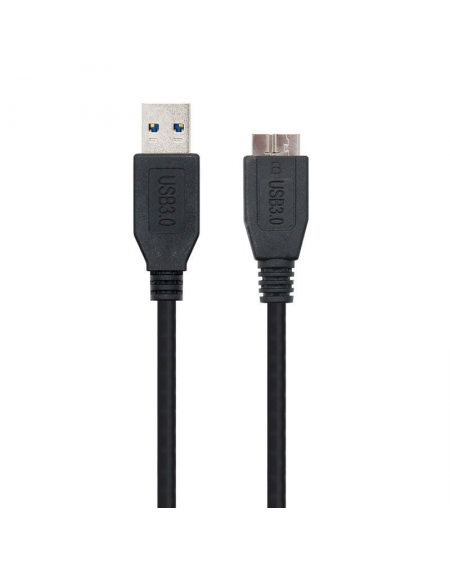 Cable USB 3.0 Nanocable 10.01.1102-BK/ USB Macho - MicroUSB Macho/ 2m/ Negro - Imagen 1