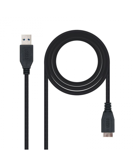 Cable USB 3.0 Nanocable 10.01.1102-BK/ USB Macho - MicroUSB Macho/ 2m/ Negro - Imagen 2