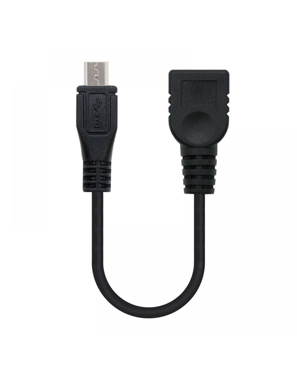Cable USB 2.0 Nanocable 10.01.3500/ MicroUSB Macho - USB Hembra/ 15cm/ Negro - Imagen 1