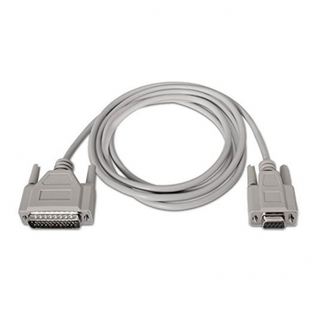 Cable Serie NULL Modem Nanocable 10.14.0802/ DB9 Hembra - DB25 Macho/ 1.8m/ Beige - Imagen 1