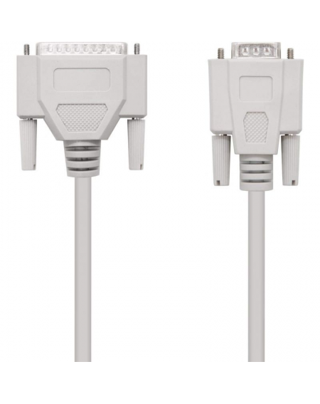 Cable Serie NULL Modem Nanocable 10.14.0802/ DB9 Hembra - DB25 Macho/ 1.8m/ Beige - Imagen 3