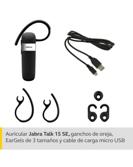 Auricular Bluetooth para Smartphone Jabra Talk 15 SE/ Negro