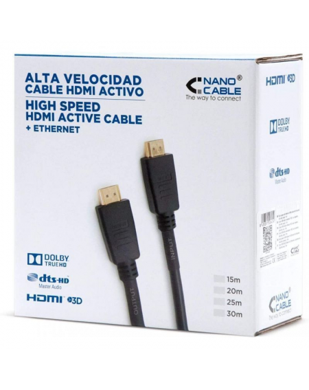 Cable HDMI 1.4 Nanocable 10.15.1815/ HDMI Macho - HDMI Macho/ 15m/ Negro - Imagen 4