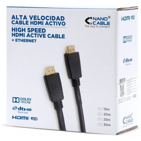 Cable HDMI 1.4 Nanocable 10.15.1820/ HDMI Macho - HDMI Macho/ 20m/ Negro - Imagen 4