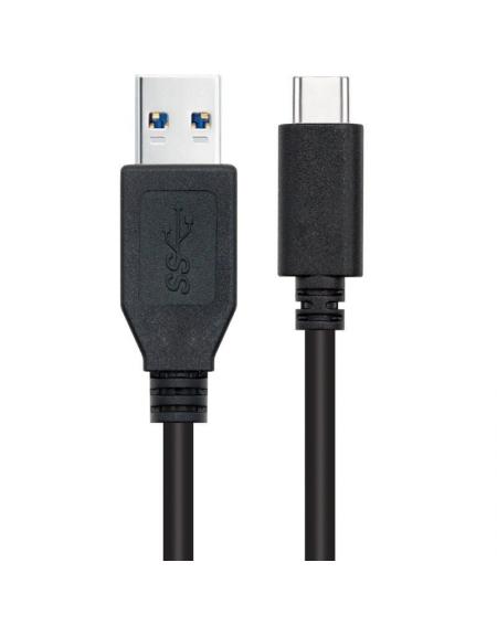 Cable USB 3.1 Nanocable 10.01.4002/ USB Tipo-C Macho - USB Macho/ 2m/ Negro