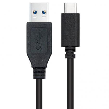 Cable USB 3.1 Nanocable 10.01.4002/ USB Tipo-C Macho - USB Macho/ 2m/ Negro