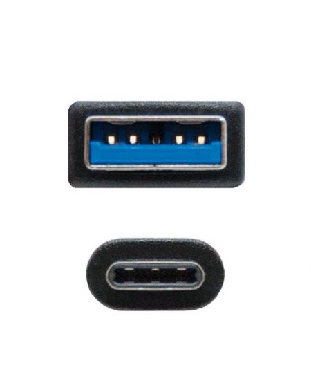 Cable USB 3.1 Nanocable 10.01.4002/ USB Tipo-C Macho - USB Macho/ 2m/ Negro