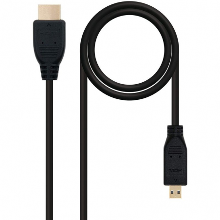 Cable Micro HDMI Nanocable 10.15.3501/ HDMI Macho - Micro HDMI Macho/ 0.8m/ Negro - Imagen 2