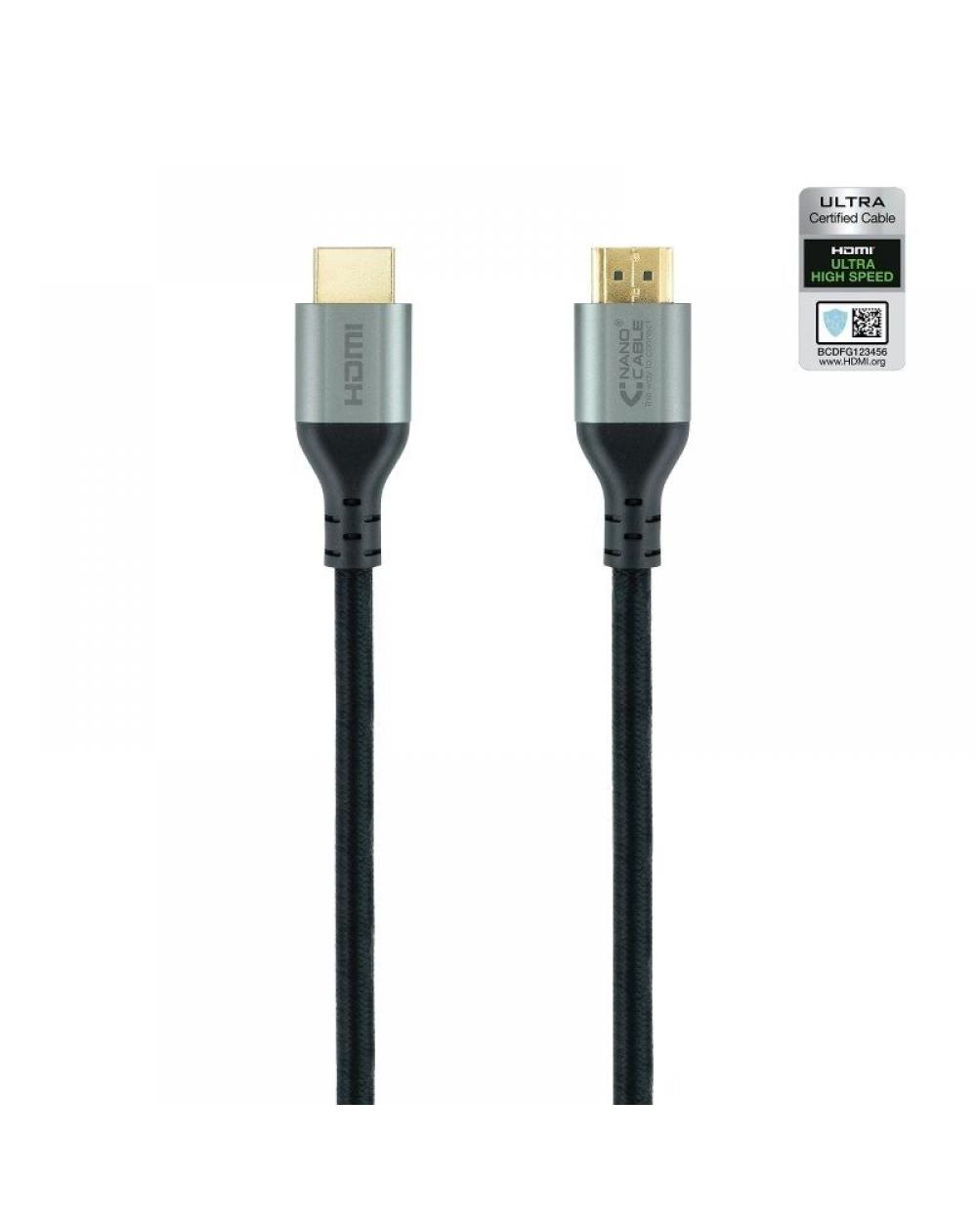 Cable HDMI 2.1 8K Nanocable 10.15.8102/ HDMI Macho - HDMI Macho/ 2m/ Certificado/ Negro - Imagen 1