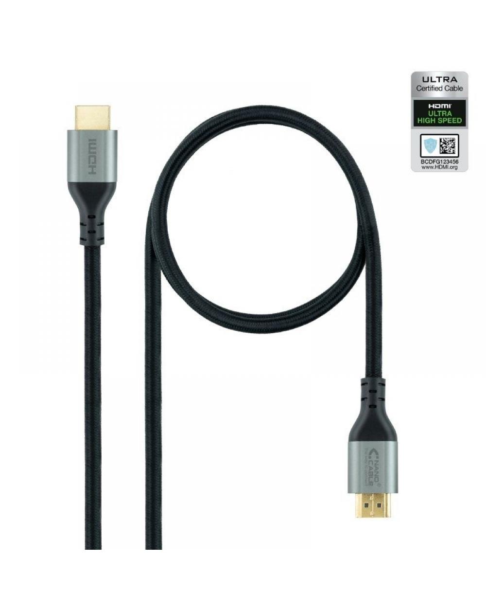 Cable HDMI 2.1 8K Nanocable 10.15.8103/ HDMI Macho - HDMI Macho/ 3m/ Certificado/ Negro - Imagen 1