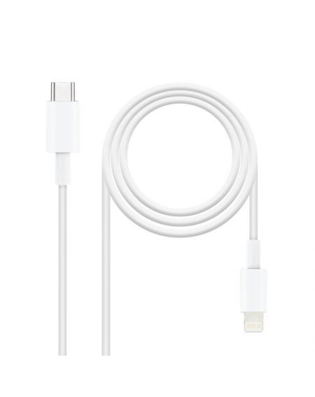 Cable USB 2.0 Tipo-C Lightning Nanocable 10.10.0600/ USB Tipo-C Macho - Lightning Macho/ 50cm/ Blanco - Imagen 1