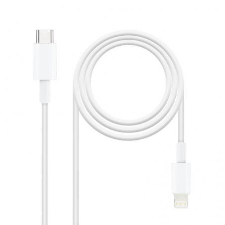 Cable USB 2.0 Tipo-C Lightning Nanocable 10.10.0600/ USB Tipo-C Macho - Lightning Macho/ 50cm/ Blanco - Imagen 1