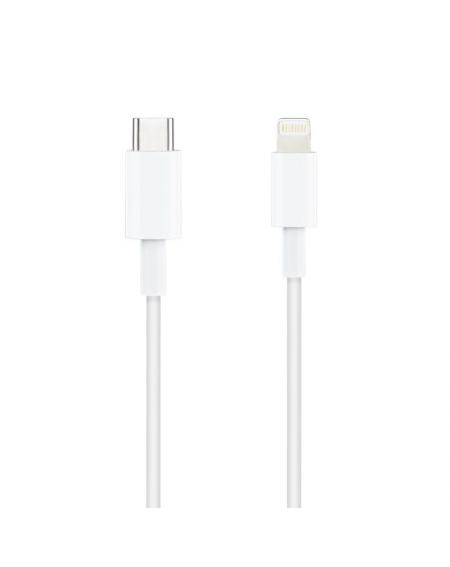 Cable USB 2.0 Tipo-C Lightning Nanocable 10.10.0601/ USB Tipo-C Macho - Lightning Macho/ 1m/ Blanco - Imagen 2