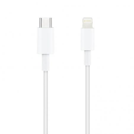 Cable USB 2.0 Tipo-C Lightning Nanocable 10.10.0601/ USB Tipo-C Macho - Lightning Macho/ 1m/ Blanco - Imagen 2