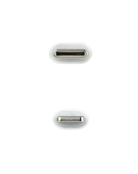 Cable USB 2.0 Tipo-C Lightning Nanocable 10.10.0602/ USB Tipo-C Macho - Lightning Macho/ 2m/ Blanco - Imagen 3