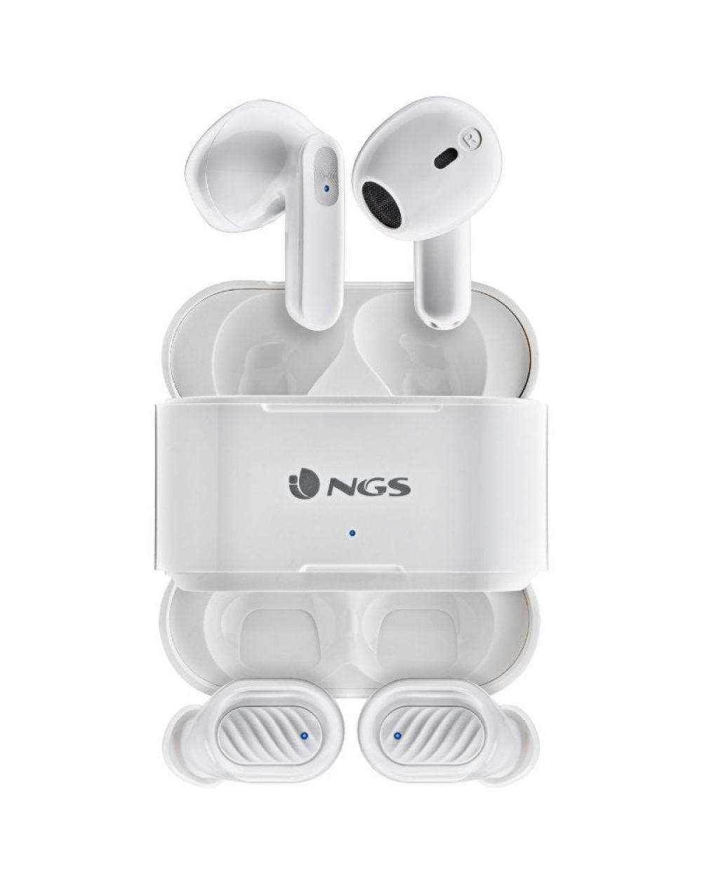 Auriculares Bluetooth NGS Ártica Duo con estuche de carga/ Autonomía 5h/ Blancos